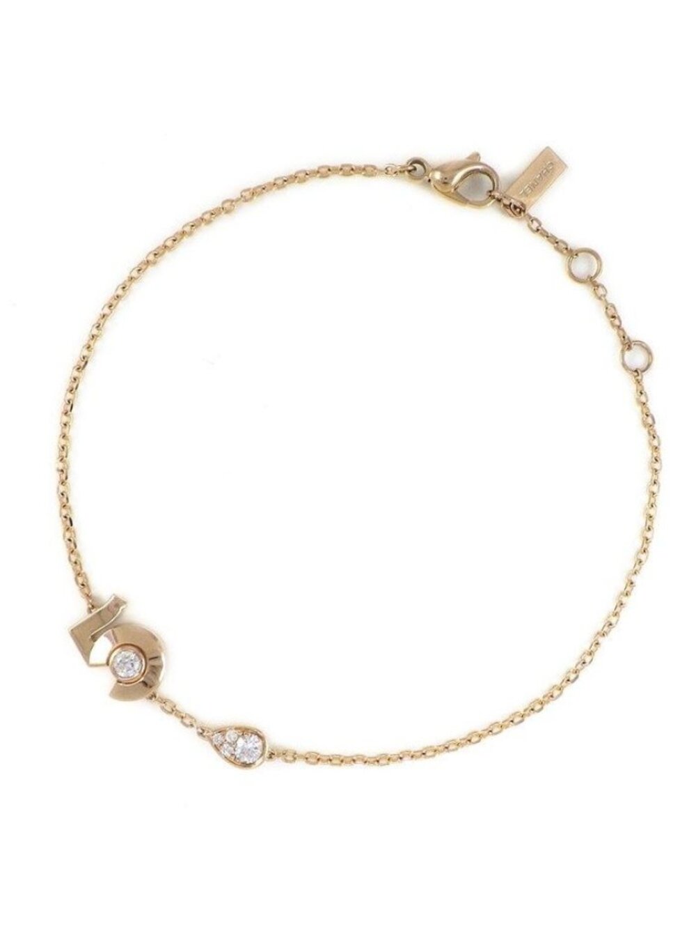 Chanel Bure Extra de Drop Motif 5 Points Diamond Total 18K Pink Gold Bracelet
